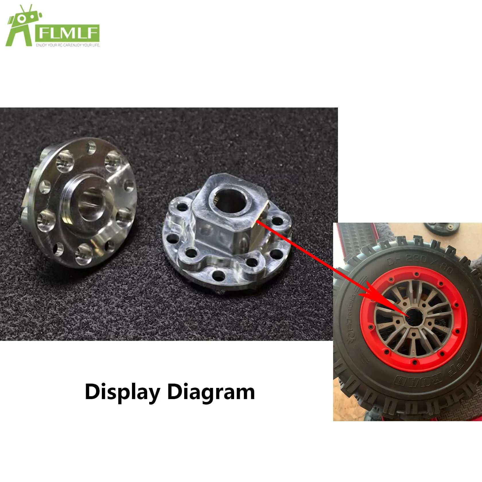 2PC Metal Coupler Only Fit 230*85mm Tire for 1/5 LOSI 5ive-t 5T FID Dragon Hammer VOLTZ