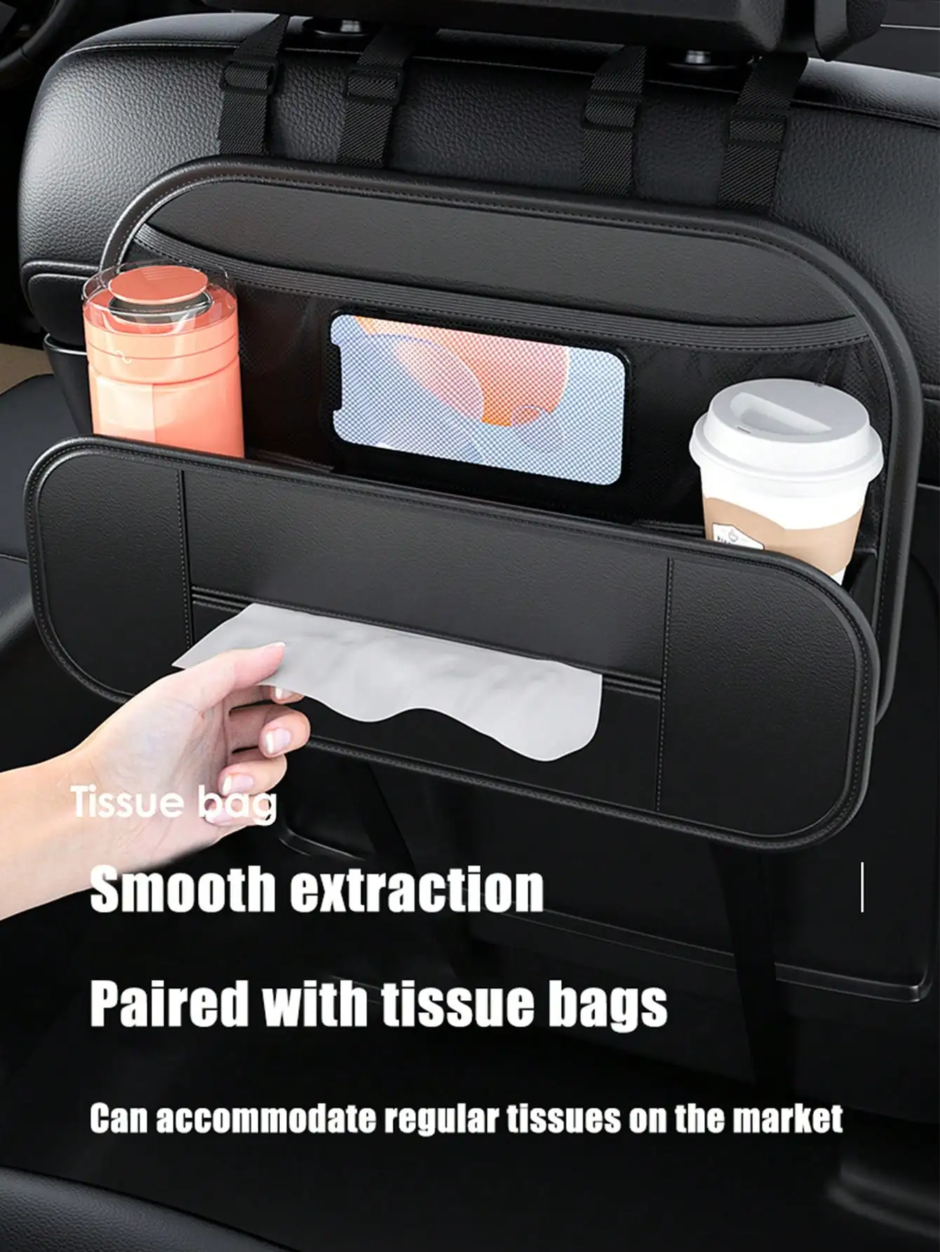 1pc Car Storage Bag, Rear Seat Organizer, Universal Vehicle-mounted Creative Car Decoration Storage Bag