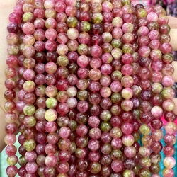 6/8/10mm Natural Stone Beads Watermelon Tourmaline Jades Loose Spacer Beads for Jewelry Making Diy Bracelet Handmade Accessories