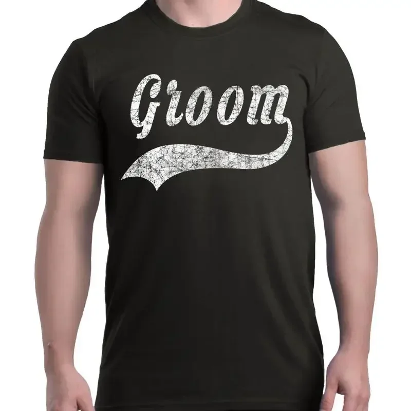 White Groom T-shirt Wedding Bachelor Party Fiance Husband Engagement Shirts