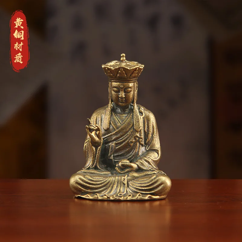 Brass of Ksitigarbha Bodhisattva, a retro and creative design for home or office decoration, a Buddhist statue of the