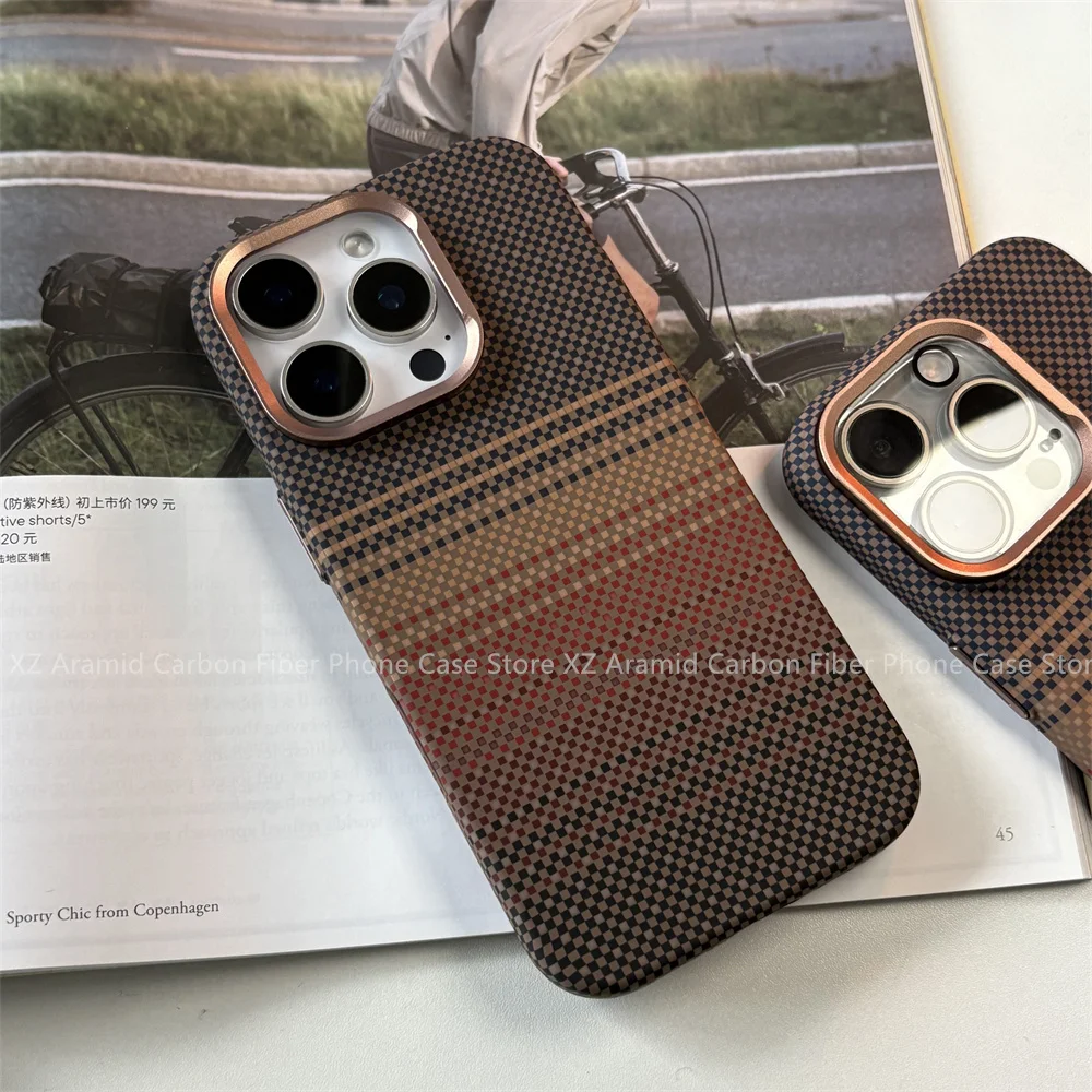 Aramid Carbon Fiber Pattern Cover for iPhone 14 Pro/15 Pro/16 Pro/15 Pro Max Carbon Texture Case for iPhone 16 Pro Max Cover