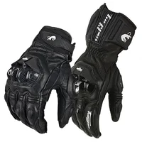 Guantes profesionales para motocicleta, guantes para motos de carreras todoterreno, color rojo y blanco, resistentes a caídas, para exteriores, Luvas negras, estilo largo completo