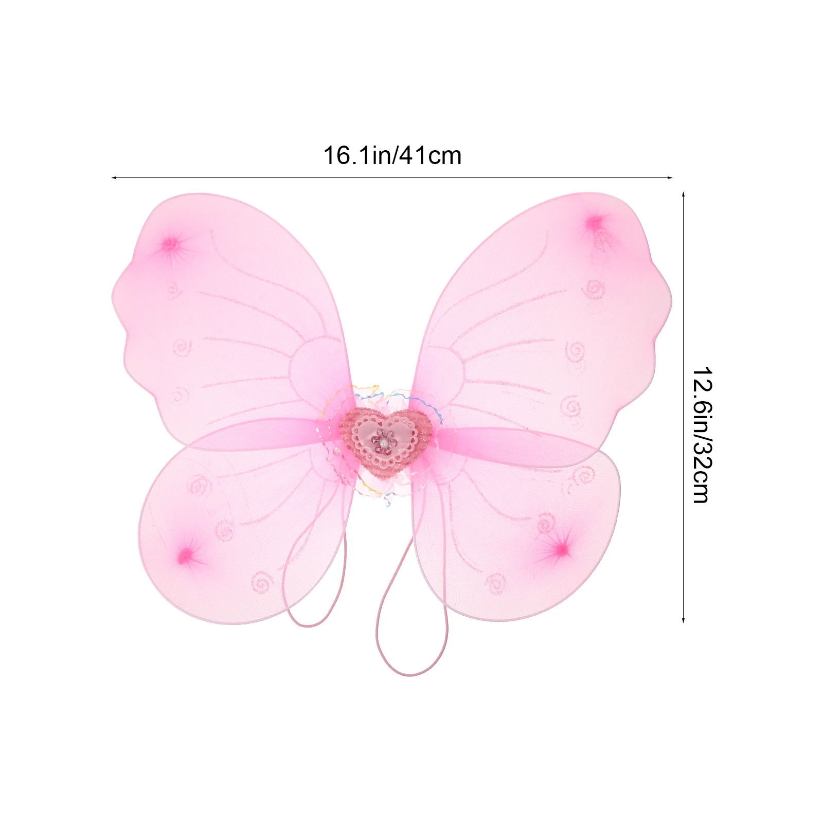 Butterfly Wings Headband Set Costume for Girl Dress up Clothes Play Costumes Girls Glitter Yarn Child