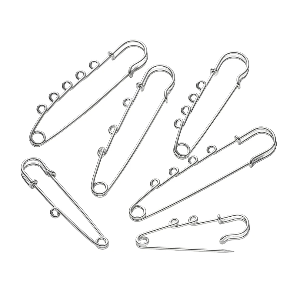 10 teile/los Sicherheitsnadeln Brosche Blank Basis 1/2/3/4/5 Ringe Anschlüsse Für DIY Handgemachten Schmuck Machen Liefert Zubehör Handwerk – Detail 4