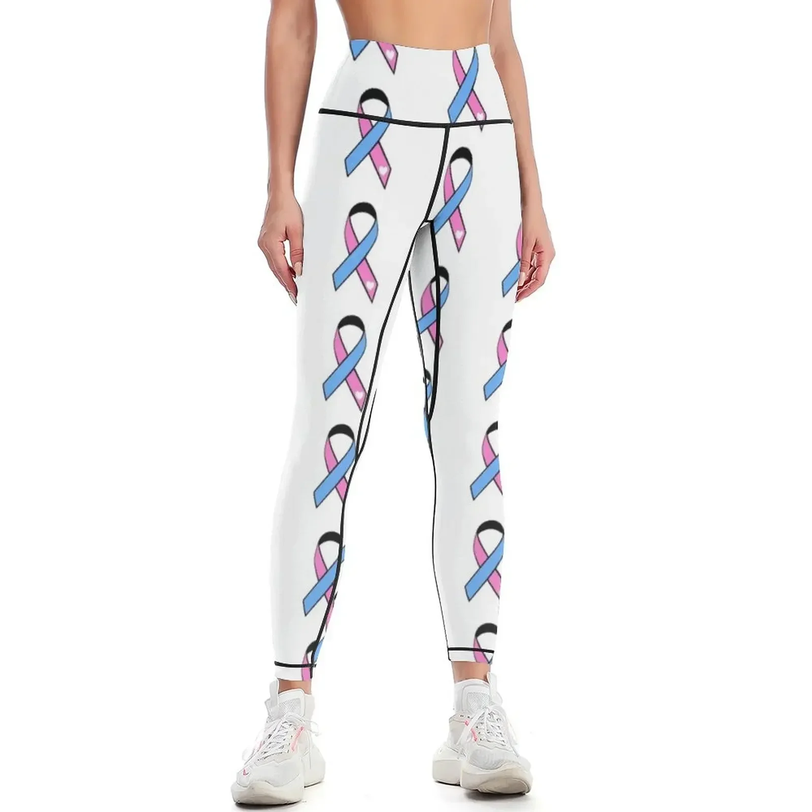 

Pregnancy & Infant Loss Awareness Ribbon Leggings for physical Female legging pants for fitness jogging pants Womens Leggings