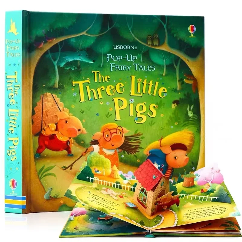 

Usborne Pop-Up Three Little Pigs English 3D Flap Picture Books Kids Reading Book baby learn English language Books for Children