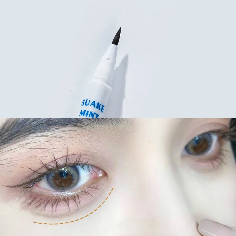 Eyeliner liquido sdraiato penna baco da seta ombretto opaco penna impermeabile ad asciugatura rapida a lunga durata glitter trucco occhi strumenti di bellezza