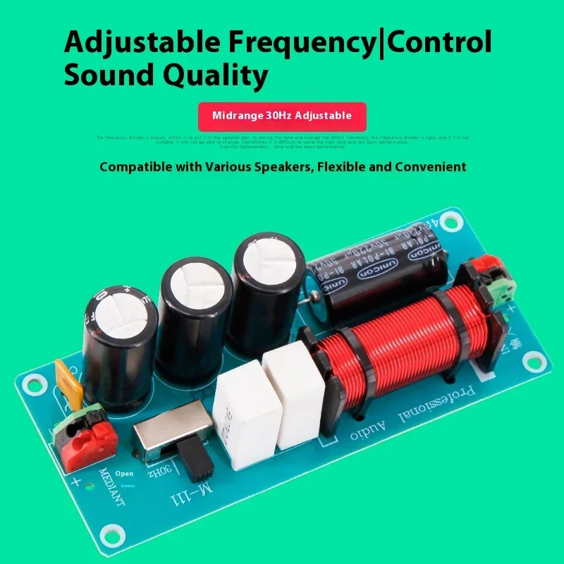 Car Midrange Crossover Speaker 1 Way Mediant Mid Frequency Divider For 2-6.5 Inch Speaker Filter High-fidelity Upgrade Car Audio