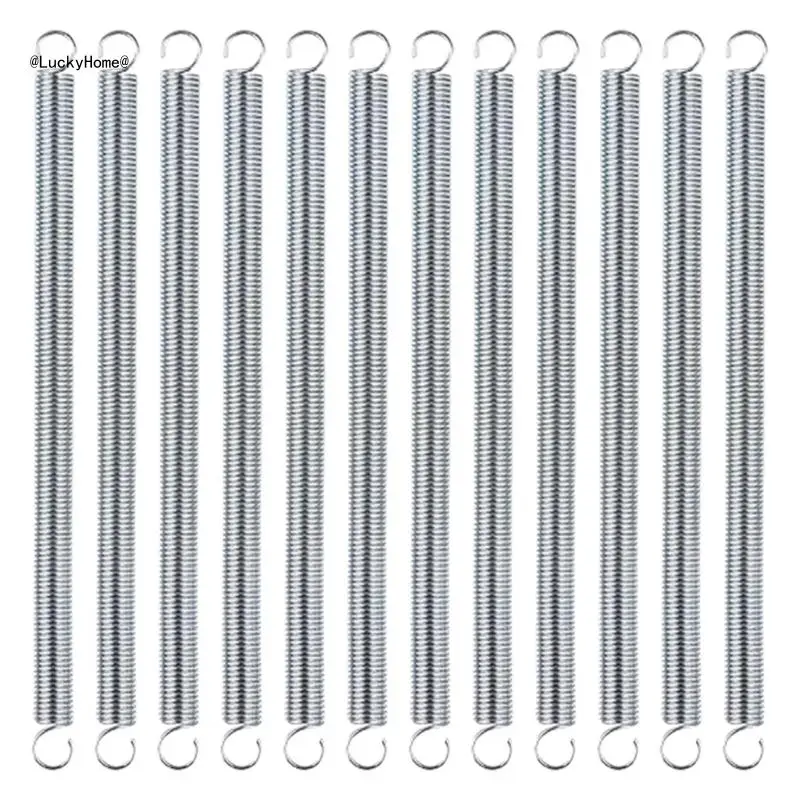 12Pcs Extension Spirals Spring with Hook Ends Stainless Steel Tension Spring Pullback Spring for Home Repairs Project 11UA