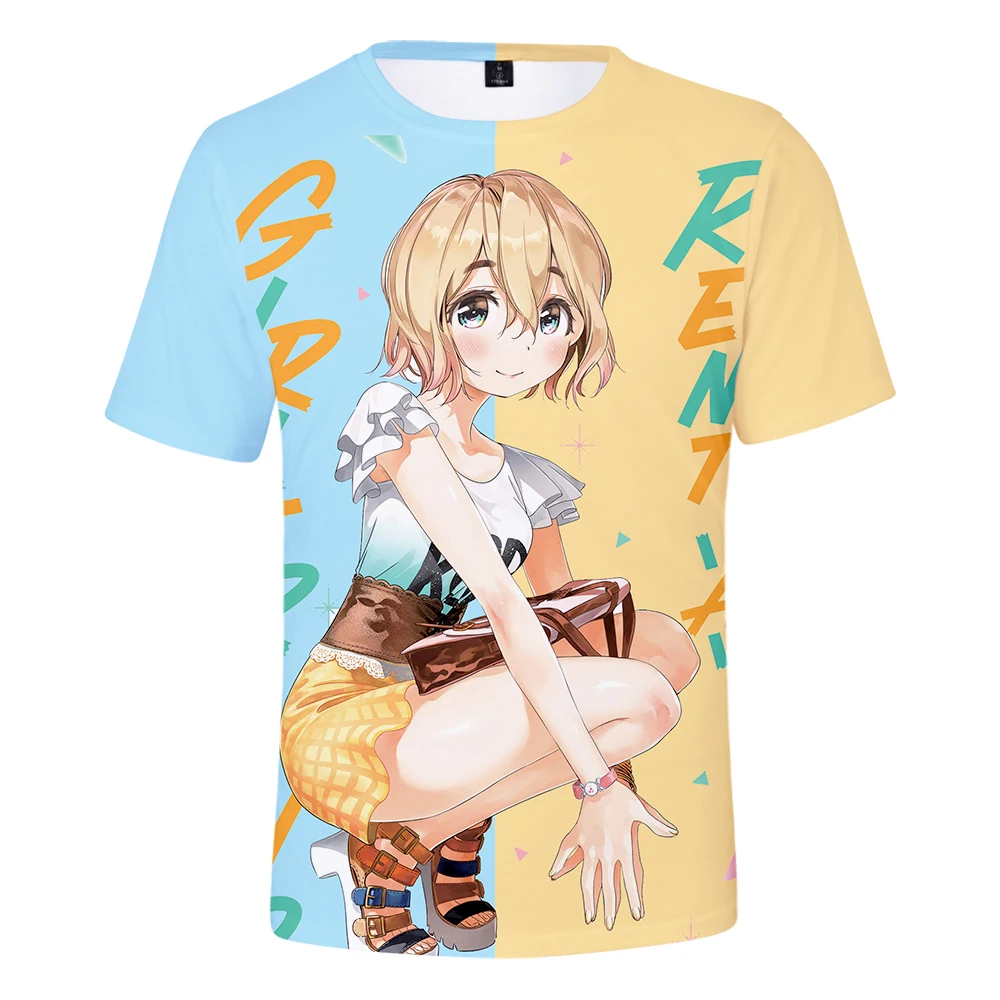 Rent A Girlfriend Anime T-shirts Women Men 3D O-Neck Short Sleeve T shirts Summer Hip Hop Streetwear Clothes