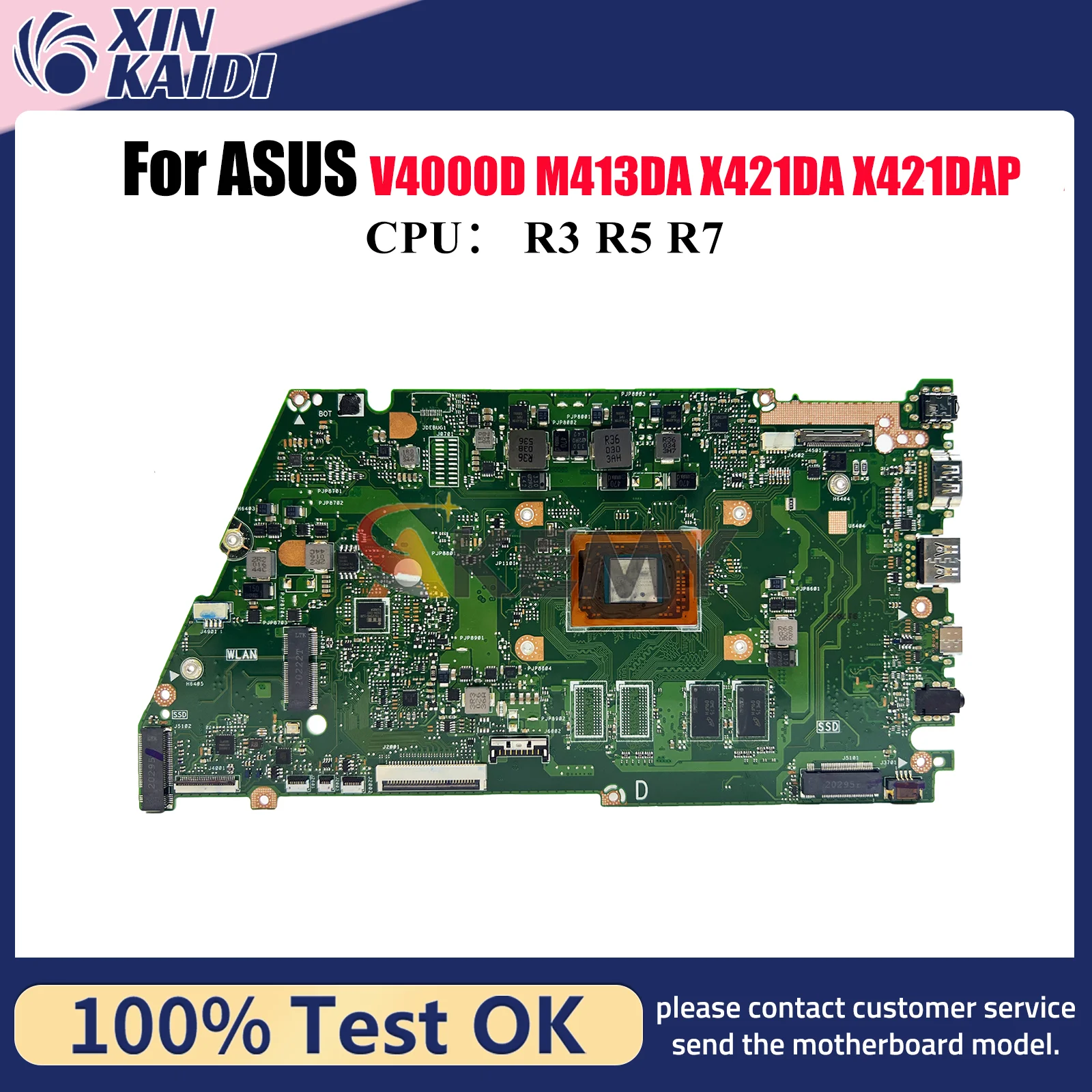 

X421DA Laptop Motherboard For ASUS VivoBook X421DAP X421D V4000D X421DA M413DA Mainboard W/ R3 R5 R7 CPU 100% tests OK fast ship