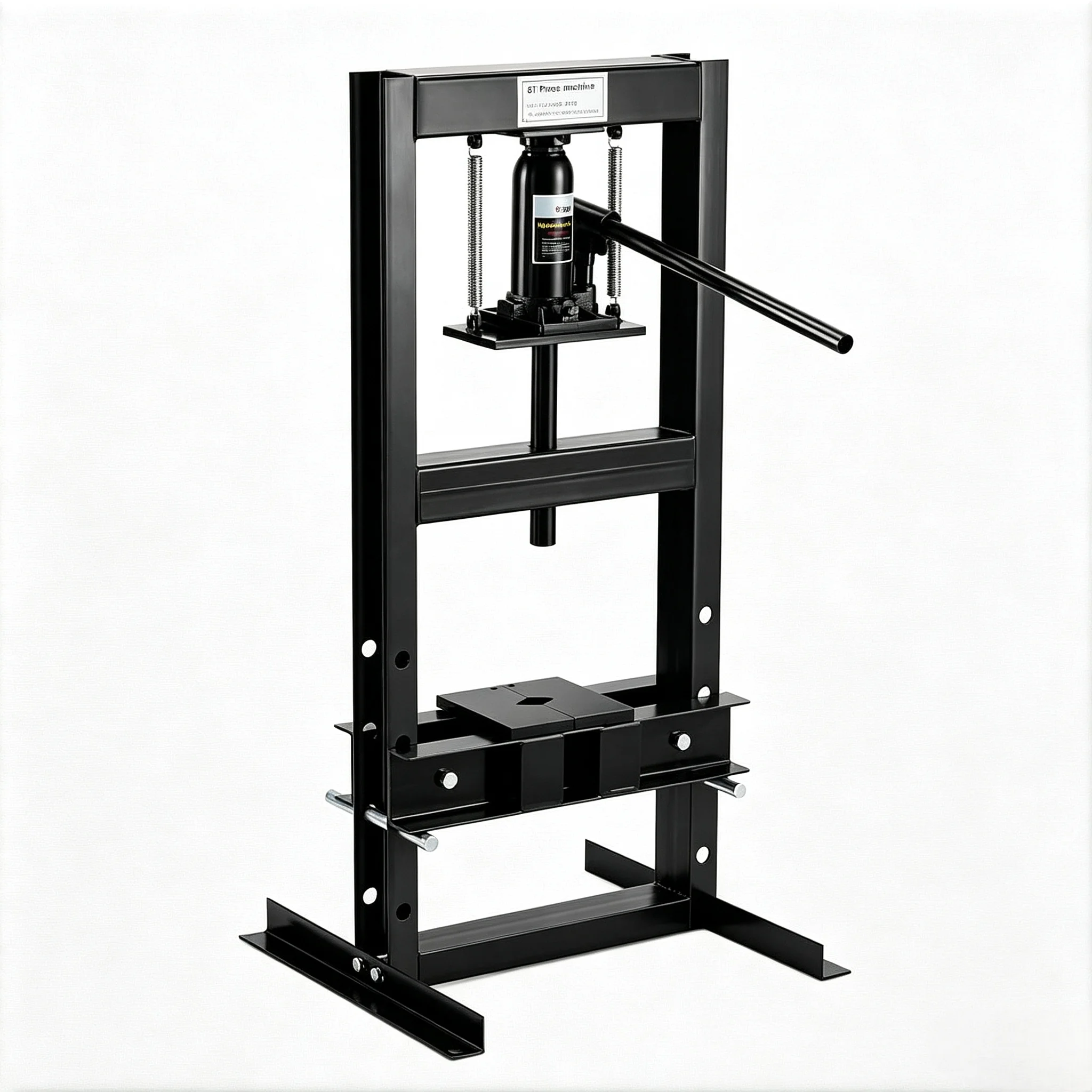 Tacleekii Hydraulic Press 6 T Hydraulic Shop Press Heavy Duty H Frame Garage Hydraulic Press with 2 Press Plates, Garage Floor Shop Press, Adjustable Work Table Height, Black