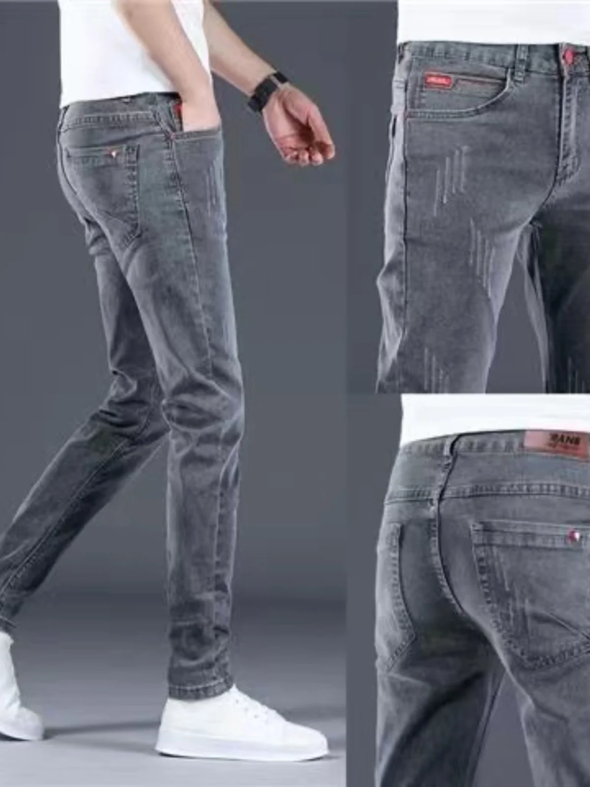 

Мужские джинсы премиум-класса с вышивкой, модные, зауженные, эластичные, прямые, летние, тонкие, повседневные, со средней посадкой