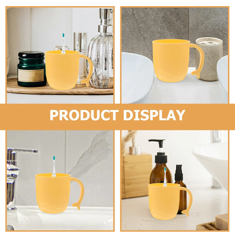 

3pcs Toothbrush Cups Unbreakable Dolphin Tail Handle Lightweight Bathroom Travel Mug Mouthwash Cup Brush Holder Storage Tumbler