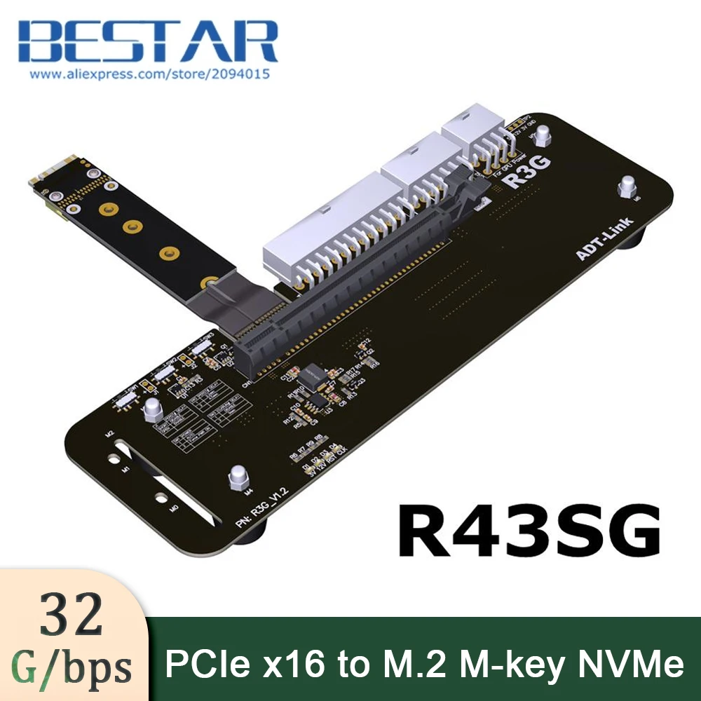 

R43SG Laptop graphics card external to M.2 nvme PCIe3.0 x4 docking station extension adapter riser eGPU For ITX STX NUC notebook