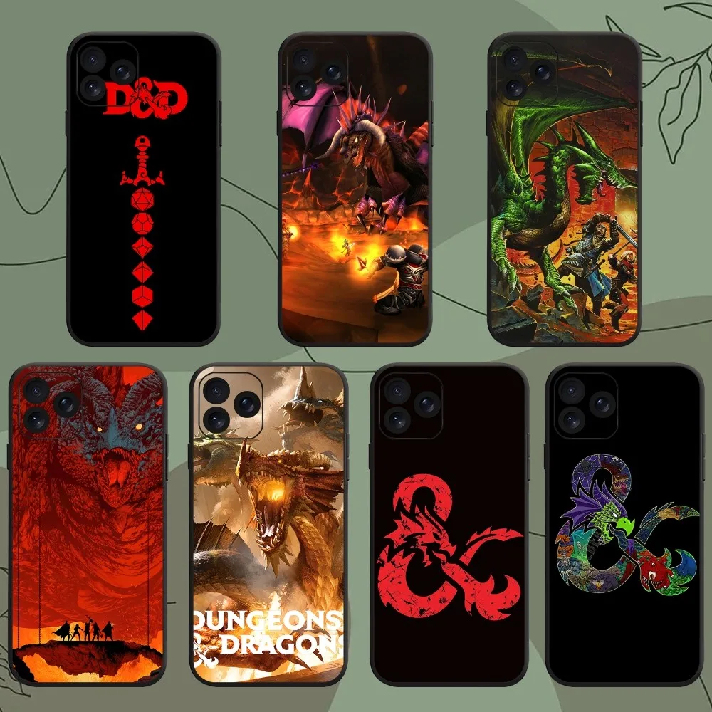 Game D-Dungeons D-Dragons D-DND Phone Case For iPhone 8 15 11 Mini Xr XS 14 13 12 X Pro Max Plus Shell