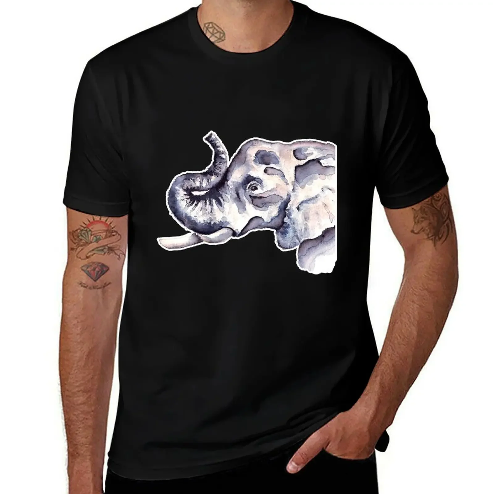 

Watercolor Elephant T-Shirt cute clothes custom t-shirts Funny t-shirt T-shirts man Men's t-shirt