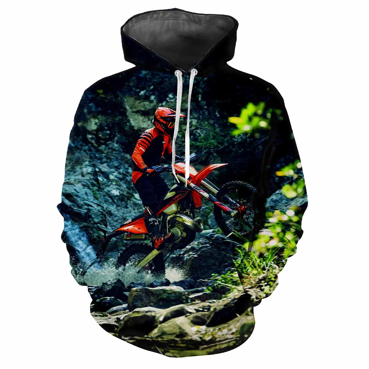 Sweat à capuche imprimé 3D pour homme, motif de moto, course de rue, mode, personnalité, tendance, classique, décontracté, haut confortable,