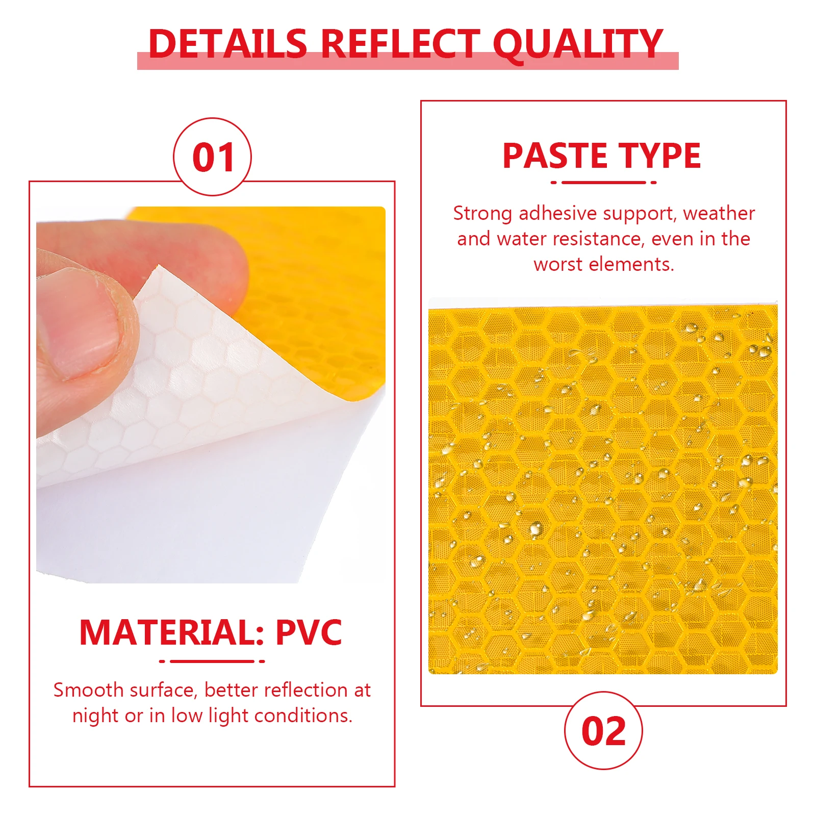 

Reflective Warning Tape 10M Night Fluorescent Safety Stickers Caution Tapes Strong Adhesive Vehicles Road Markings Home Ships