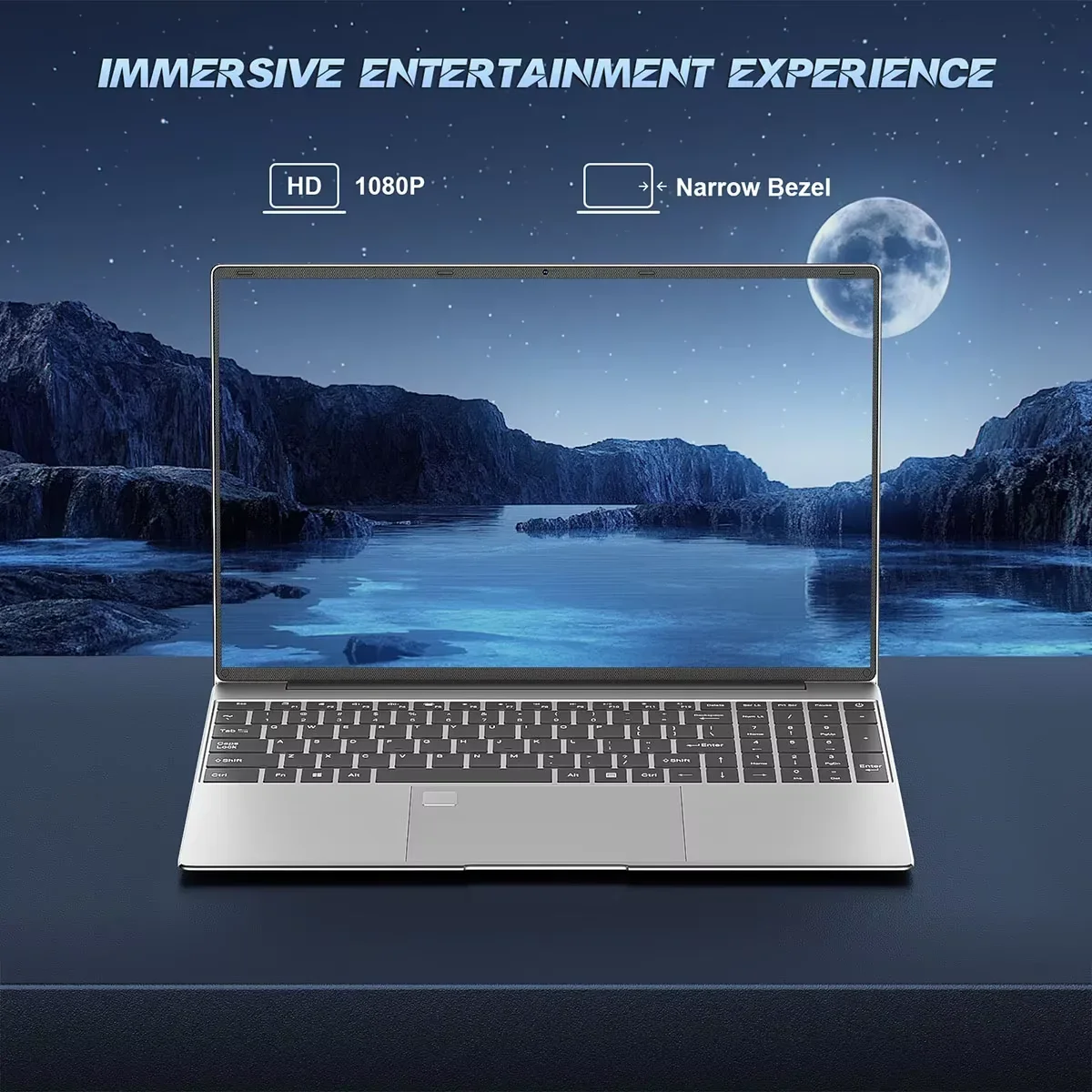 Brand 15.6" Inch Laptop 32GB RAM DDR4 2TB SSD ROM Windows 11 Pro Fingerprint Unlock Backlit Keyboard Portable Office Notebook