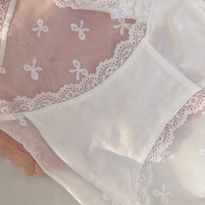 ملابس داخلية نسائية من الحرير الجليدي ملابس داخلية شبكية مجوفة من الدانتيل ملابس داخلية فرنسية مثيرة قابلة للتنفس ملابس داخلية صيفية للفتيات المراهقات سراويل حميمية