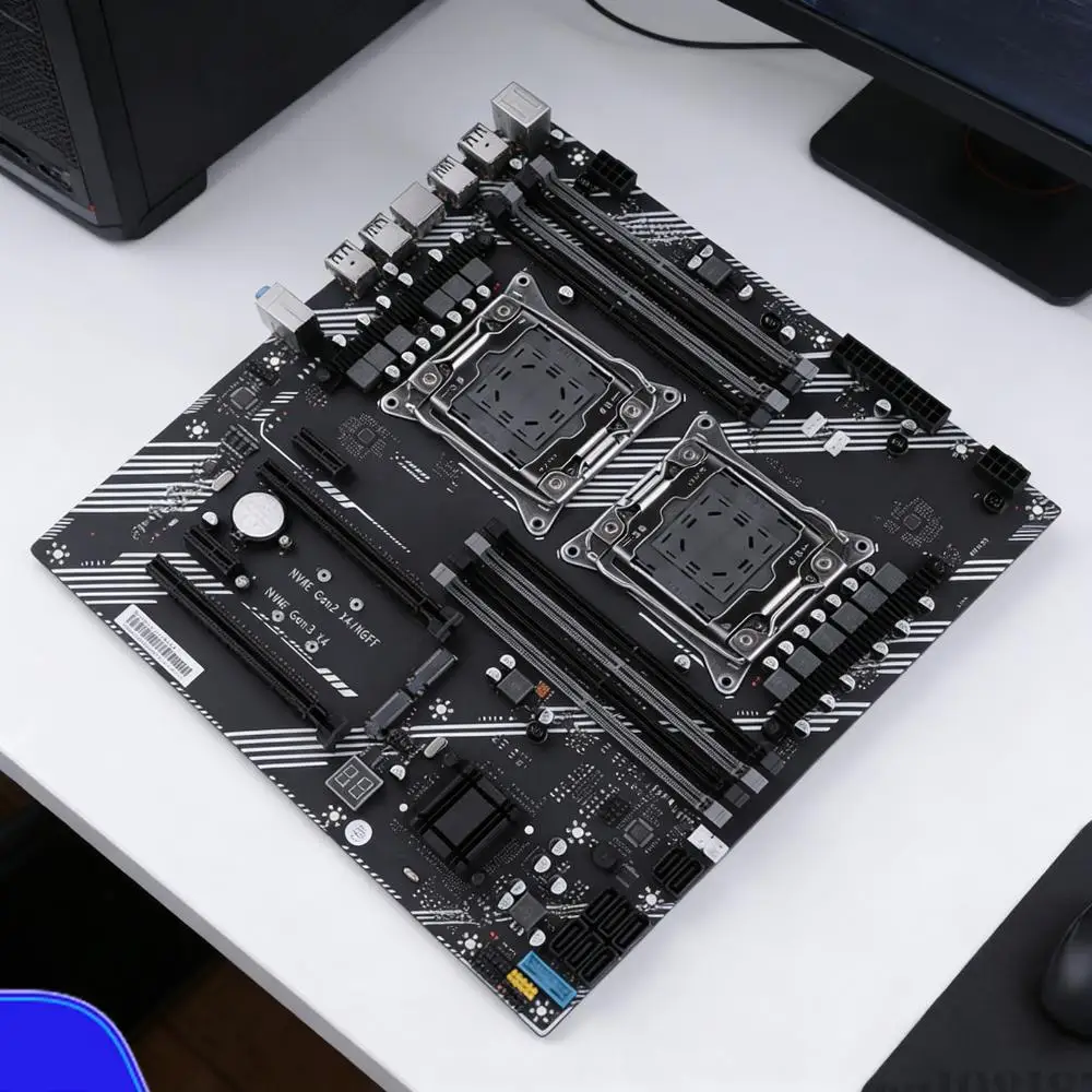

X99 Dual Mainboard 8 DDR4 Memory Slot PC Mainboard USB 3.0 USB 2.0 M.2 NVME SATA 3.0 Interface for Desktop Computer Components