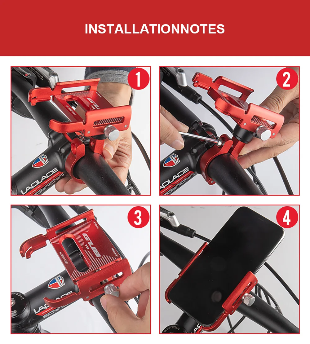 GUB-Support de téléphone portable en aluminium pour vélo, pour iPhone, moto, scooter, guidon, sauna