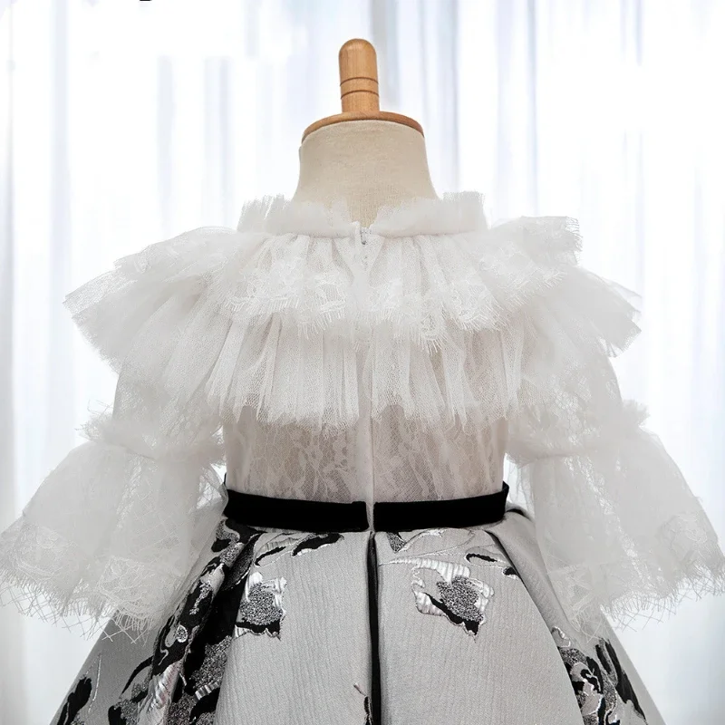 Vestido de princesa para bautismo de primer cumpleaños para niña, traje coreano para niño, vestido de baile Lolita de lujo a juego