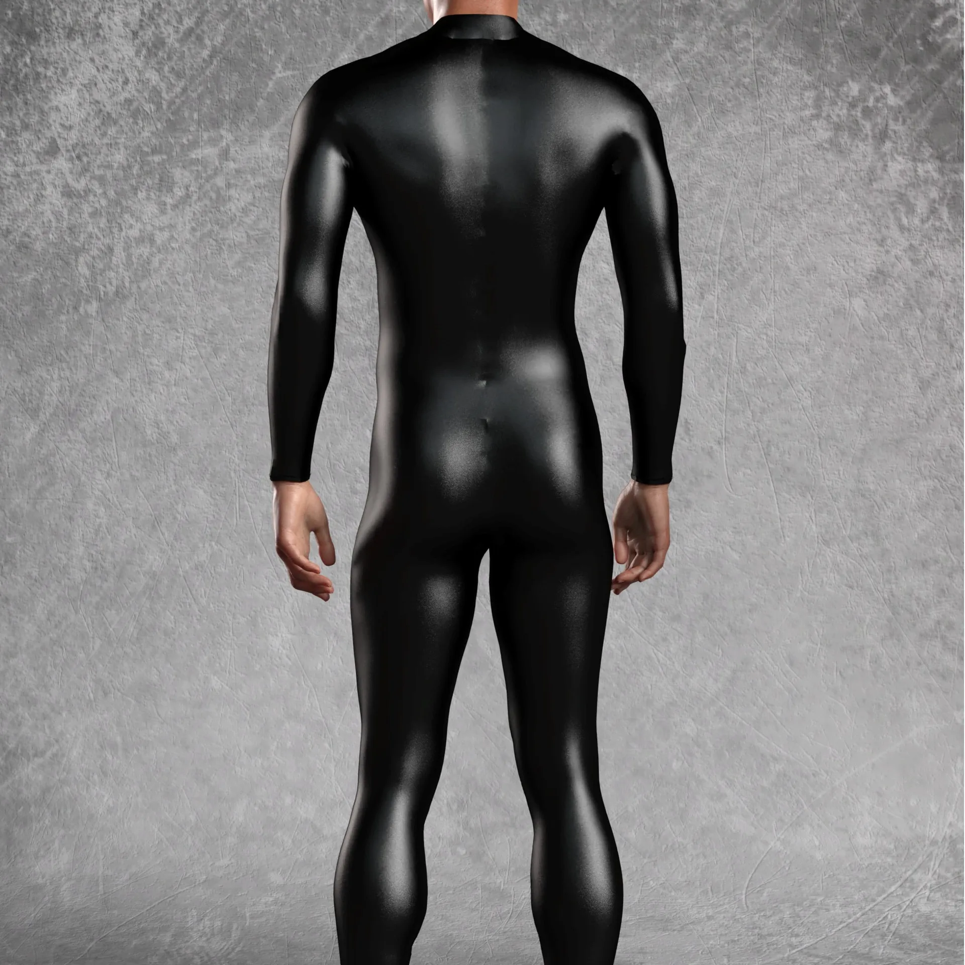 Cooler schwarzer Jumpsuit für Männer, Punk-Overall, Halloween-Karnevalsparty, Cosplay, Steampunk-Kostüm, Party-Kampfanzug, elastischer Bodysuit – Detail 13