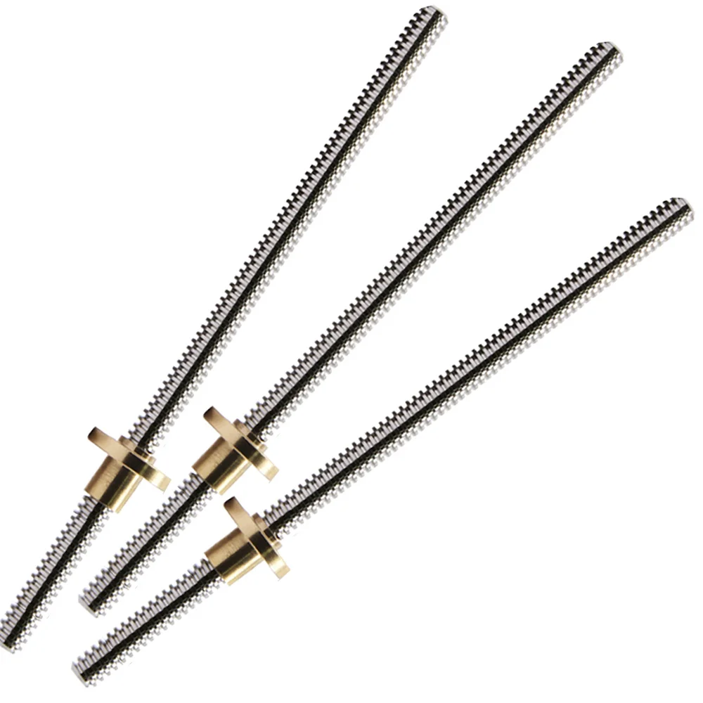 T8 Lead Screw OD 8mm Lead 2mm Pitch 2mm 150 200 250 300 350 400 500 600 1000 1500mm With Brass Nut For Reprap 3D Printer Z Axis