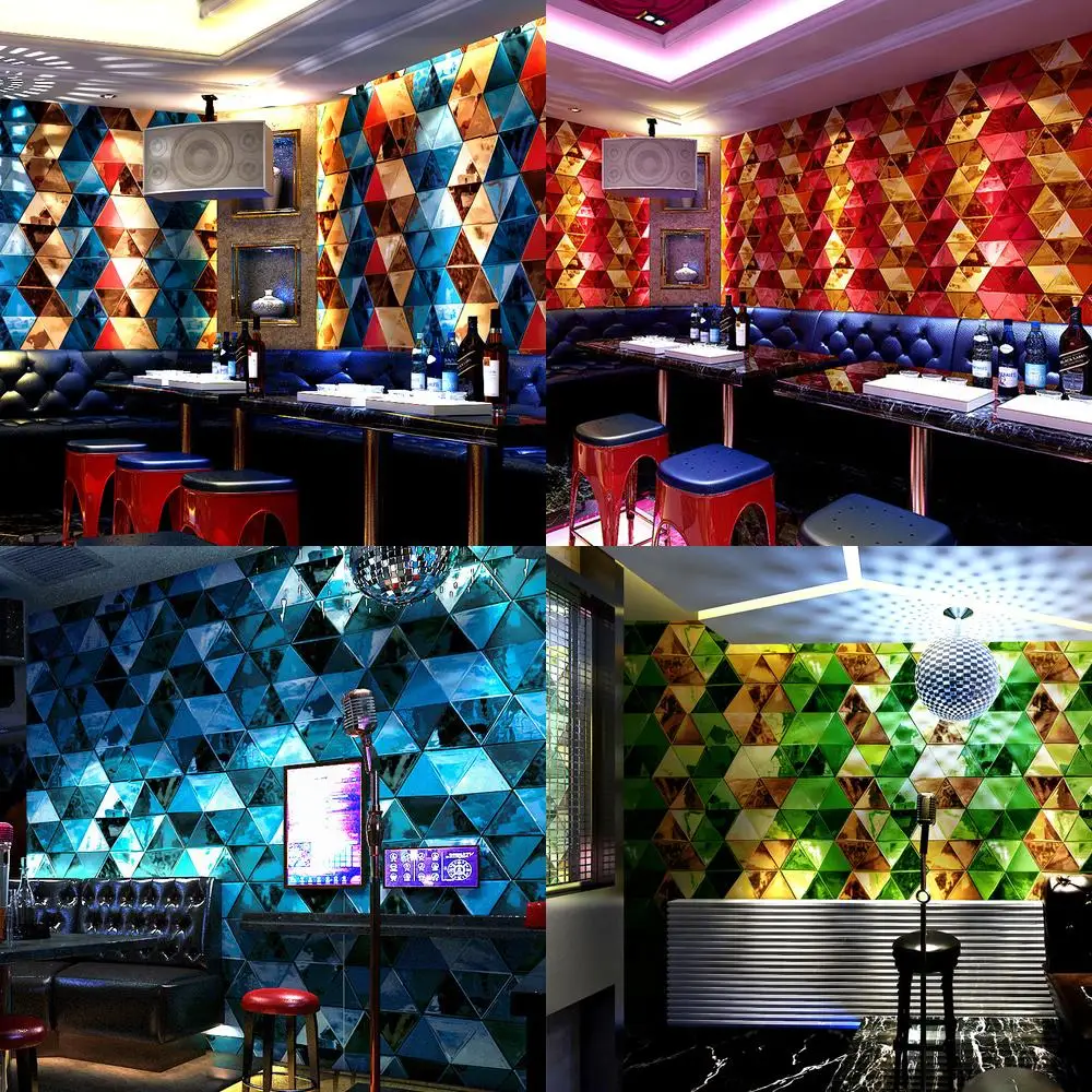 3D Holographic Wall Mural for KTV Bar Hotel Lounge Theme Room Decor Stylish Sparkling Wallpaper