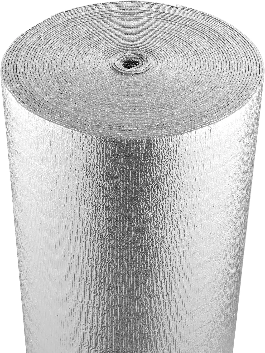 Double Reflective Insulation Roll, Woven Fabric Radiant Barrier, 0.006 in 48 in x 250 ft, Aluminum Foil PE Woven Cloth Heat Refl