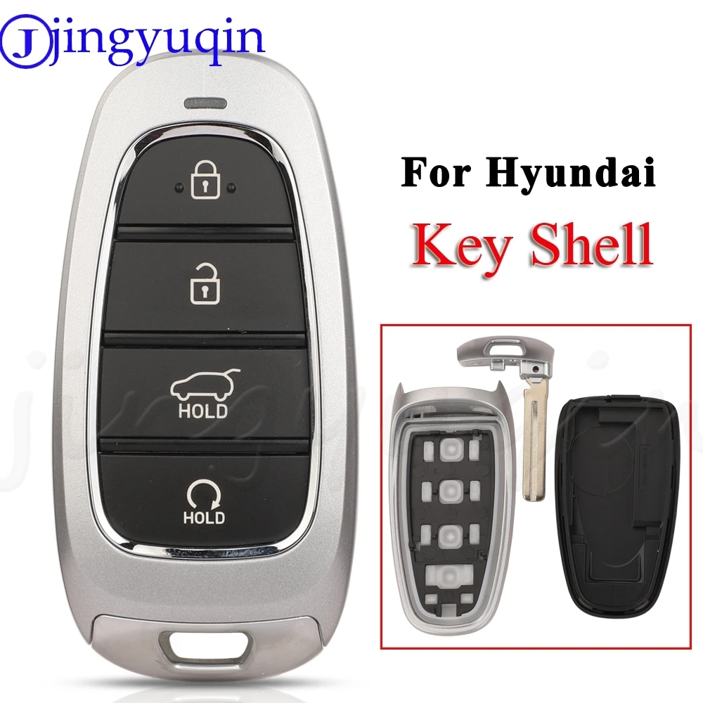 

jingyuqin 4 Buttons Remote Smart Car Key Shell Case Fob For Hyundai Tucson Solaris Sonata Hybrid NEXO NX4 ix35 i40 i30