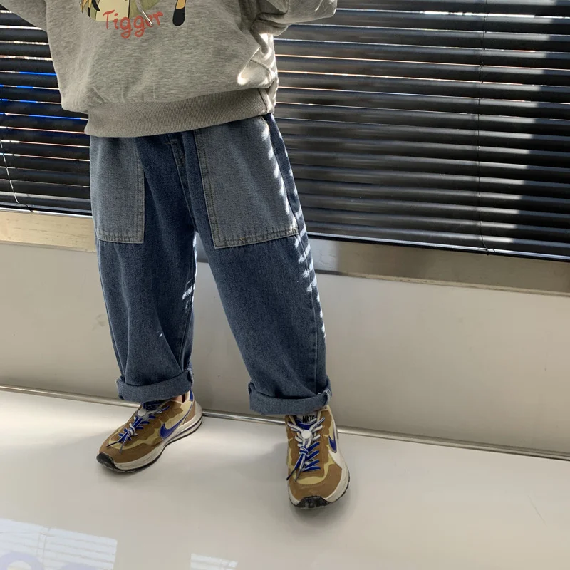 Ragazzi Jean pantaloni pantaloni lunghi cotone 2024 lusso primavera autunno bambino bambini pantaloni adolescenti Outwear abbigliamento per bambini