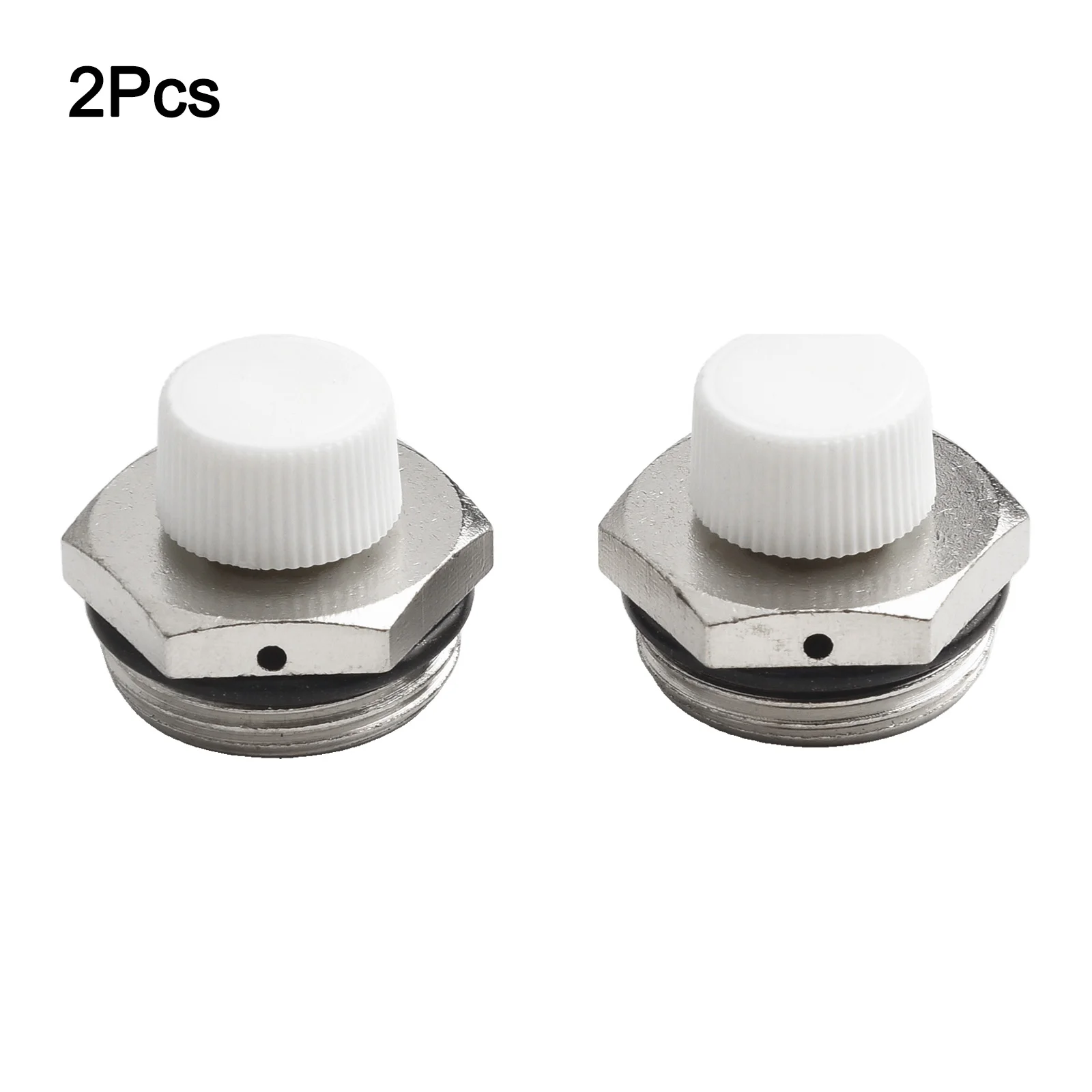 Central Heating Cooling Systems Heating Radiators Vent Valve Radiator Air Silver White Nickel Plated 2Pcs Air Vent