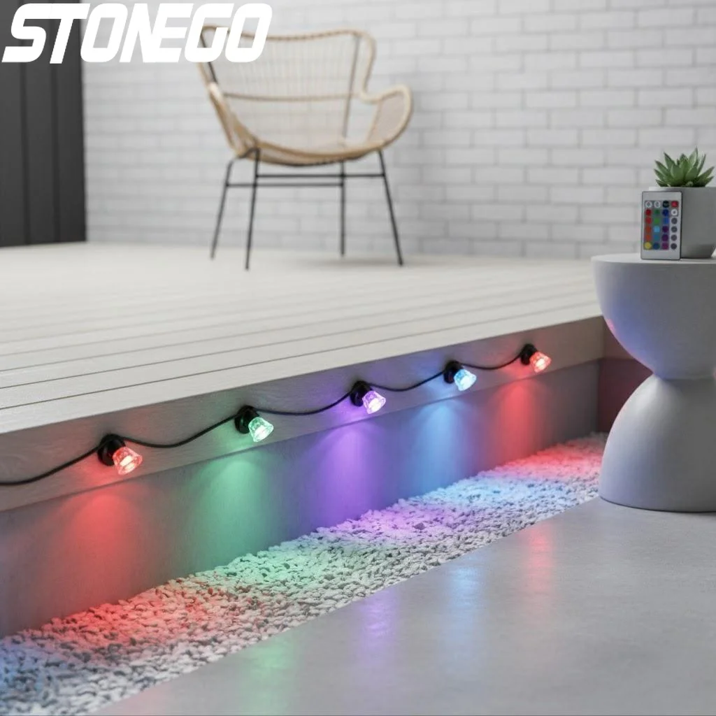 32mm LED Recessed Deck Lights 06W 500LM SMD2835 In Ground Wall Light Small Waterproof Outdoor 16 RGBW Colors