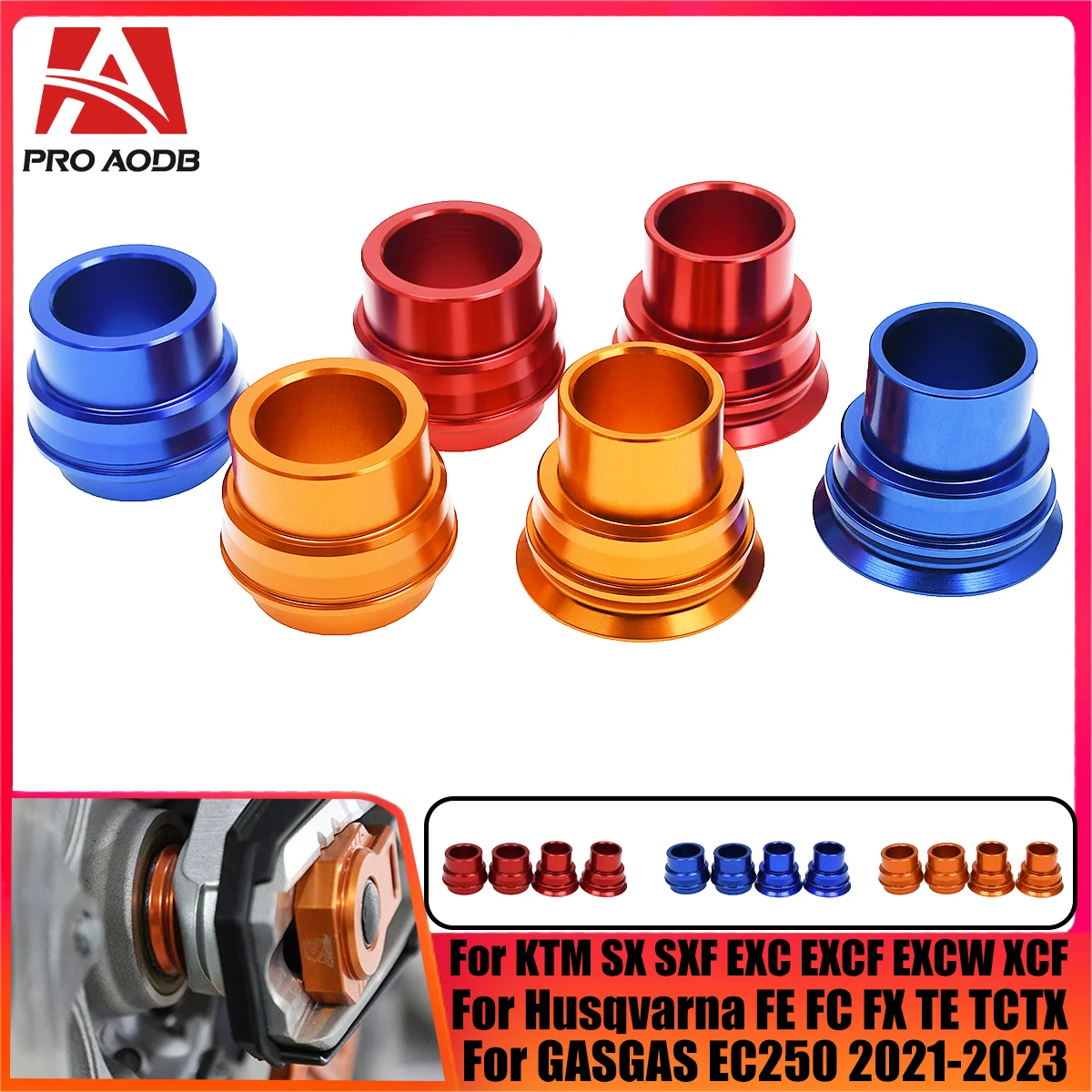 Motorcycle Front and Rear Wheel Hub Spacer For KTM 125-500 XC/XCF/XCW/SX/SXF/EXC/EXCF/TPi/6D 2017-2024 For Husqvarna TX125 2017