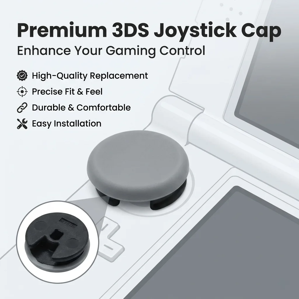 For 3DS Analog Joystick Circle Pad Caps 2Pcs, Replacement Thumbstick Mushroom Heads for Nintendo New 3DS XL 3DS LL 2DS view 5