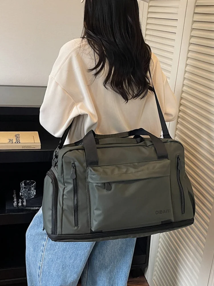 lightweight-travel-bag-for-short-trips-sport-fitness-bag-unisex-handheld-nylon-youth-casual-pure-color-no-brand-korean-style