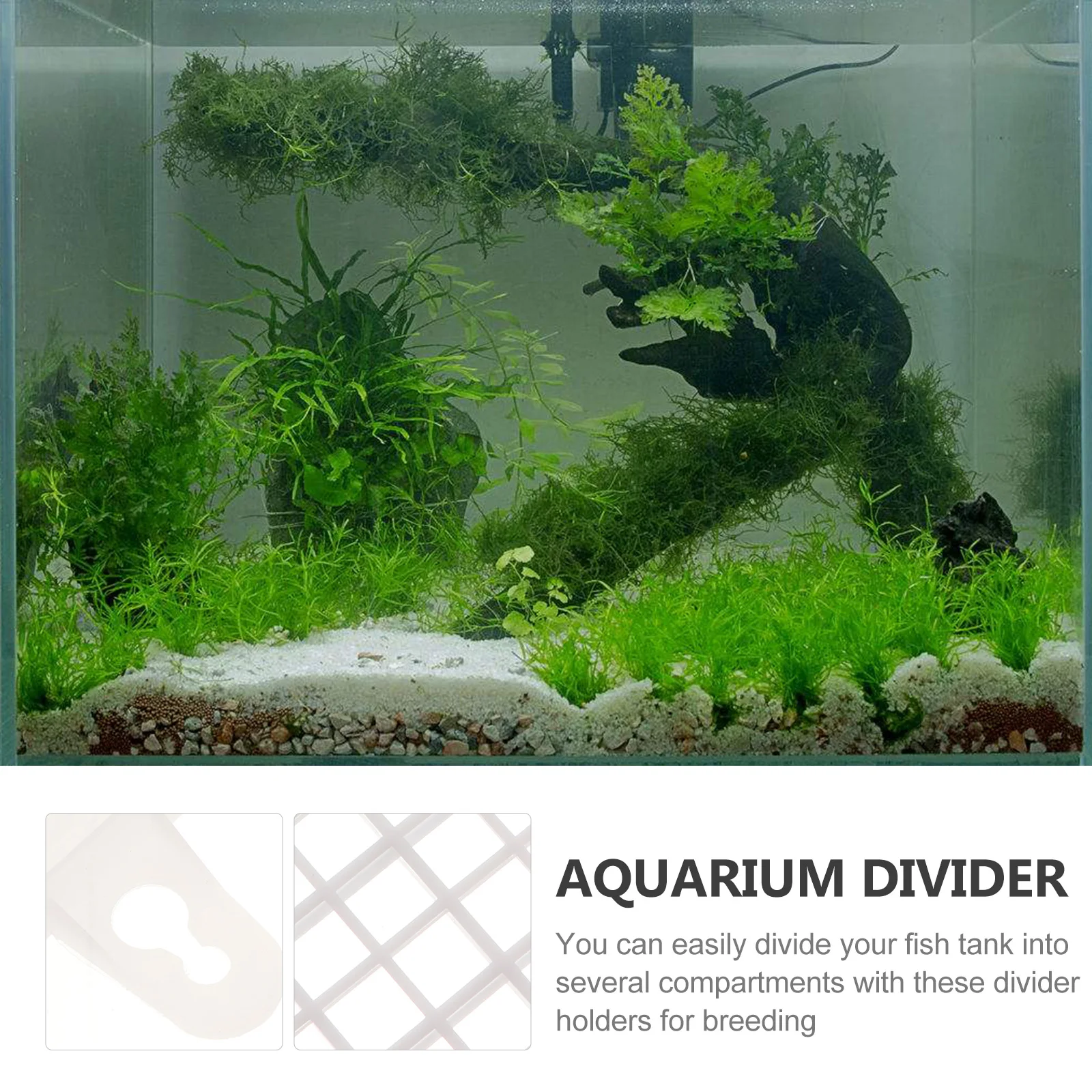 

1 set Aquarium Divider PVC Grid Isolate Board for Fish Tank White Cable Tie Sucker Clip Breeding Supplies Pet