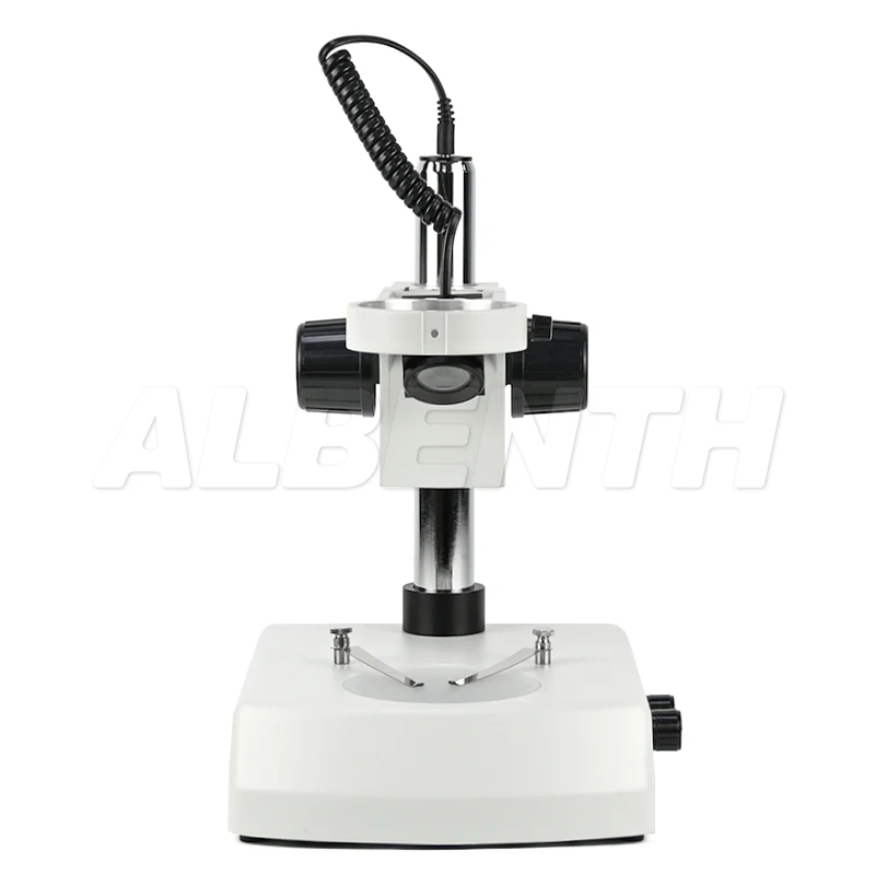 Trinocular Binocular Zoom Microscope Post Stand with 76mm Coarse Focus and Top Bottom Dimmable LED Light
