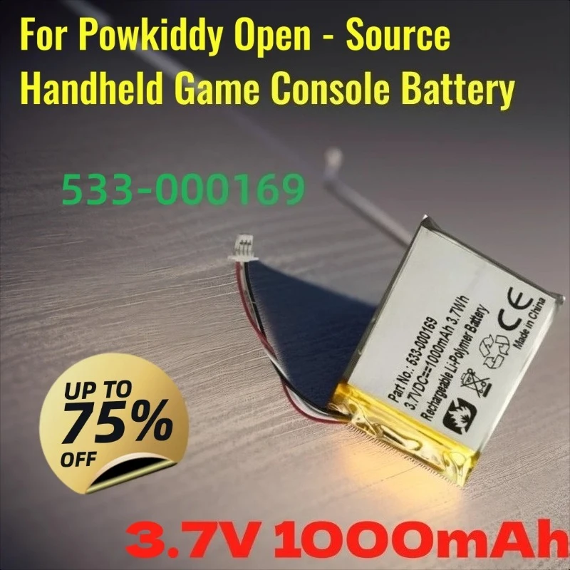 

3.7V 1000mAh 533-000169 for Powkiddy Open - Source Handheld Game Console Battery