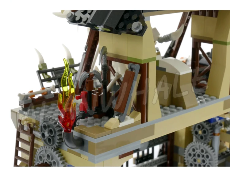 1714 Stück Shinobi Dragon Pit Modular Base Wachturm Toröffnungsfunktion Gefängnis 10940 Bausteinspielzeug Kompatibel mit Modell