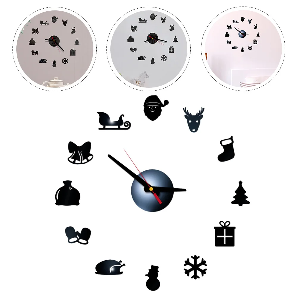

1Pcs Acrylic Wall Clock DIY Christmas Series Style Silent Non-Ticking Decorative Clock for Bedroom Living Room Office Interior
