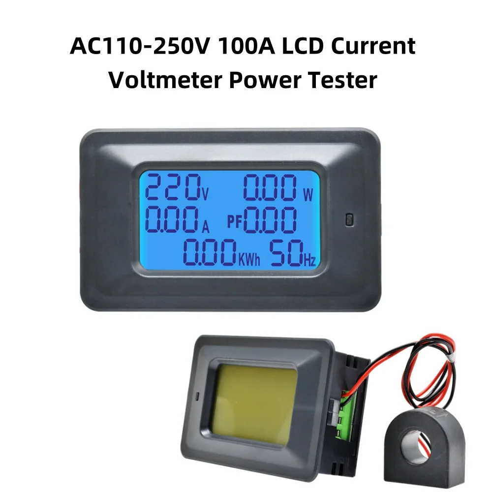 AC110-250V 100A LED Digital Voltmeter Ammeter Wattmeter Power Energy Meter 220V Volt Wattmeter Tester Detector Indicator