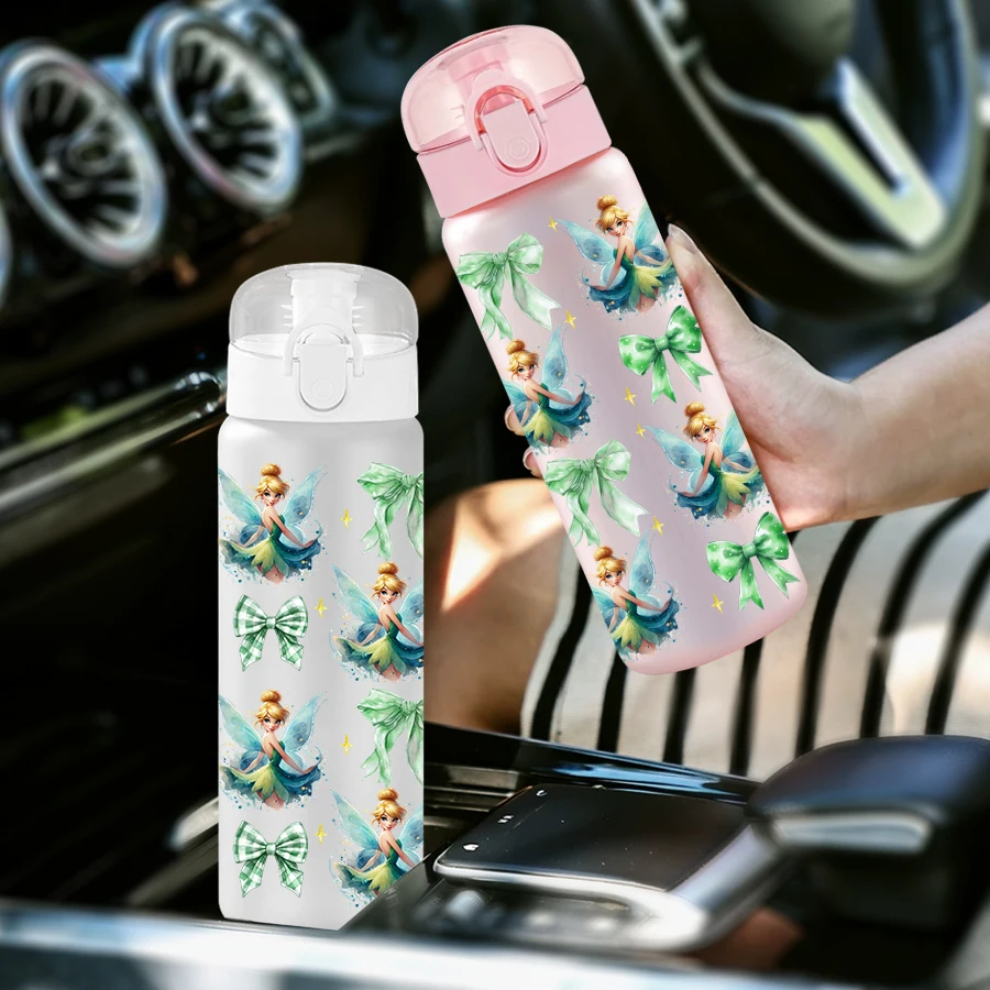 

1Pc Disney Fairy/bow/pattern 26oz Plastic Water Bottle Sports Cup As Birthday/back-to-school Gift
