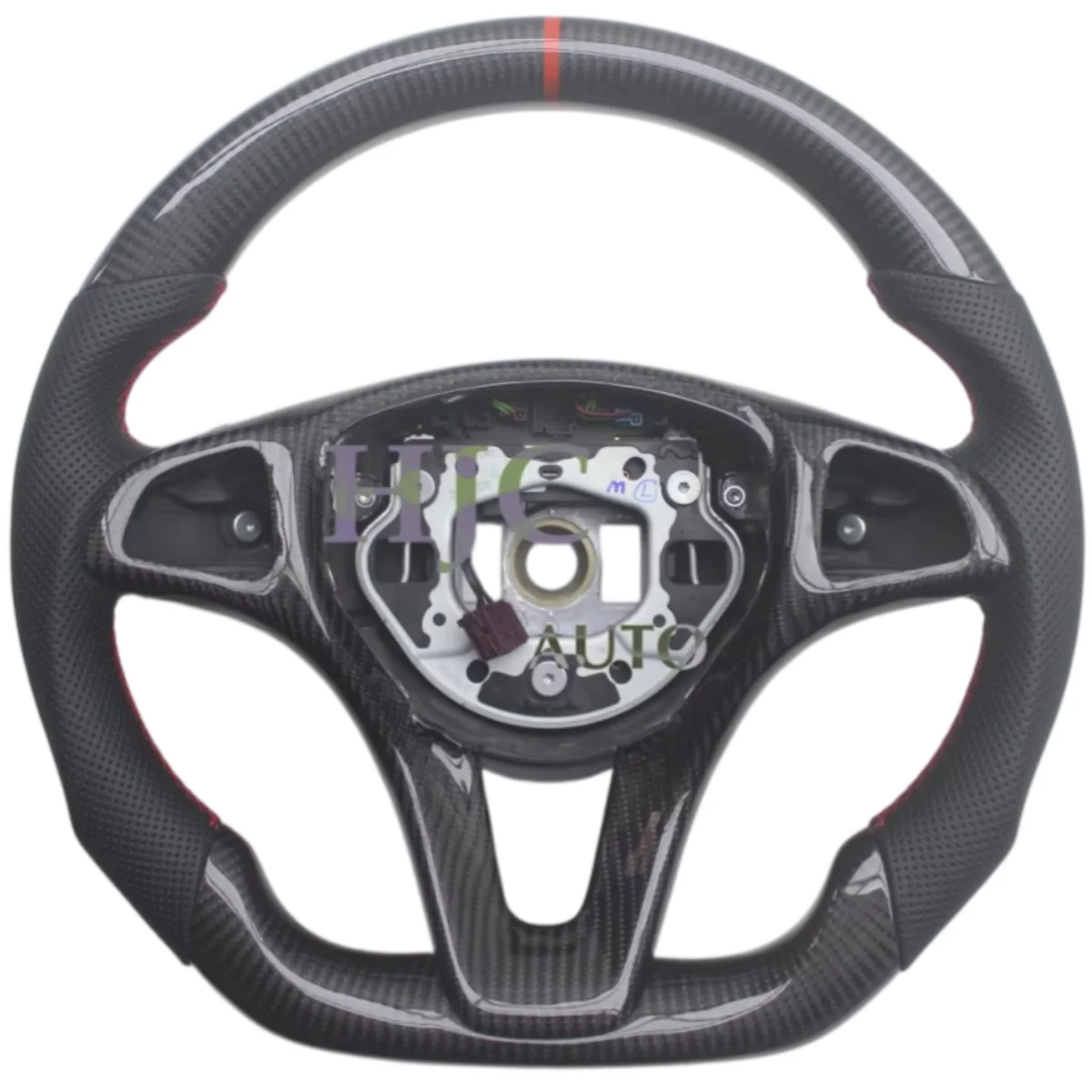 Custom Replacement D Shape Real Carbon Fiber Steering Wheel For Mercedes-Benz W205 C-Class 2016-2021