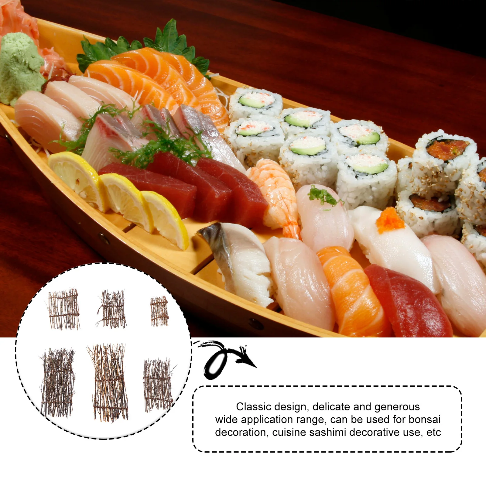 

6Pcs Fence Mat Micro Landscape Decoration Mini Bamboo Mat Bonsai Micro Small Garden Ornament