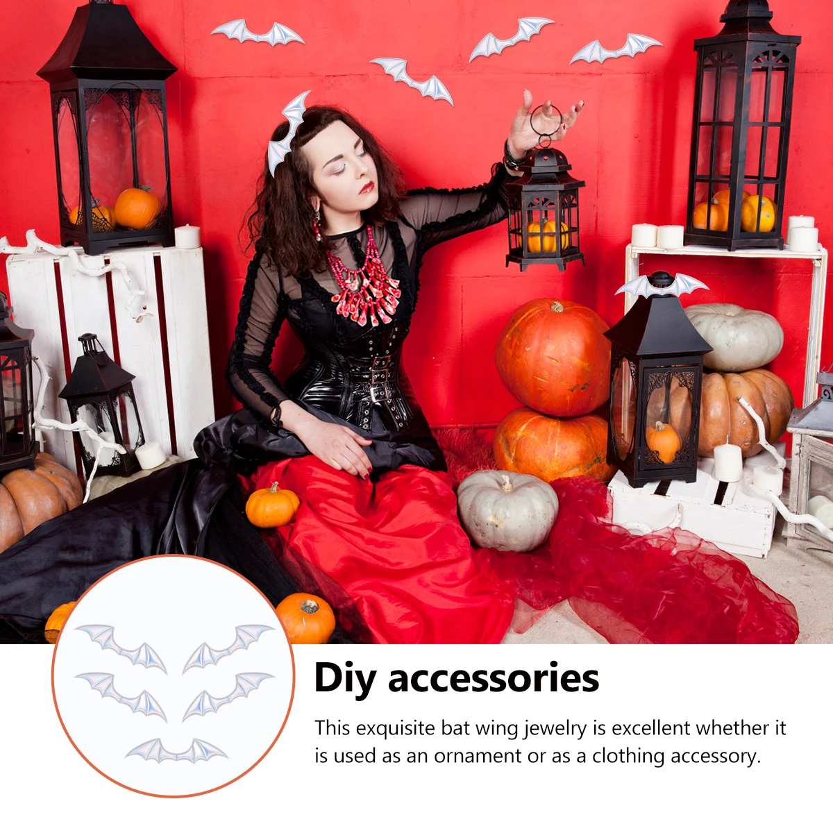 

5pcs Bat Wings Ornament for DIY Shoes Accessories Clothes Supplies Hair Decorations Easy to Apply Gifts